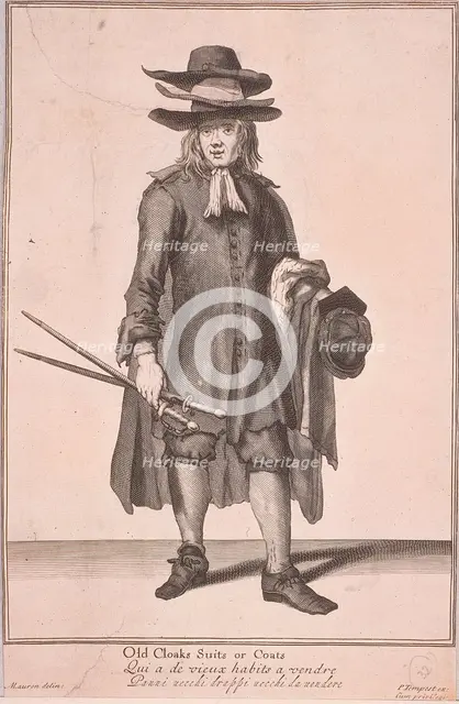 'Old Cloaks Suits or Coats', Cries of London, (c1688?). Artist: Anon