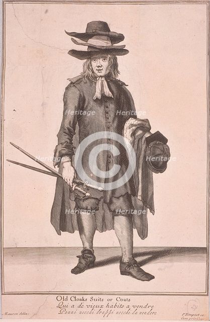 'Old Cloaks Suits or Coats', Cries of London, (c1688?). Artist: Anon