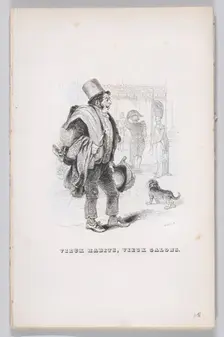 Old clothes, old military stripes from The Complete Works of Béranger, 1836. Creator: John Thompson
