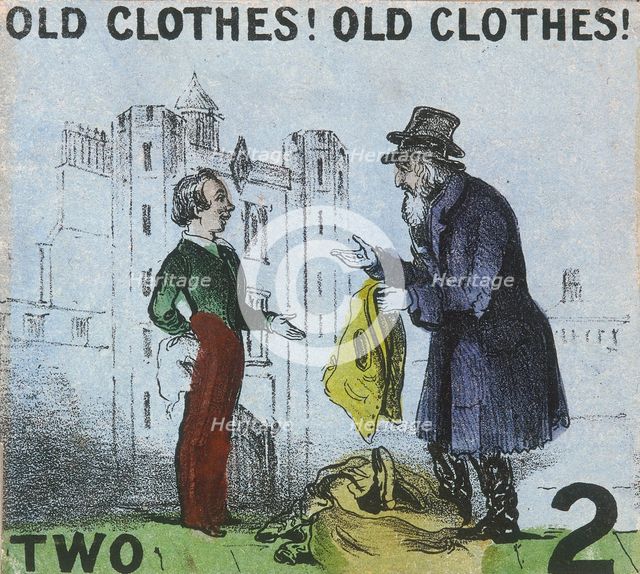 'Old Clothes! Old Clothes!', Cries of London, c1840. Artist: TH Jones