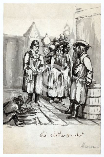 Old Clothes Market, Moscow, c. 1862. 