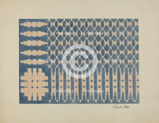 Old Colonial Handwoven Bedspread, c. 1940. Creator: Pearl Gibbo.