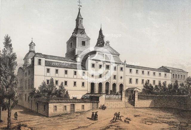 Old Convent and Church of the Augustinian Recollects, built in 1592, engraving 1870.