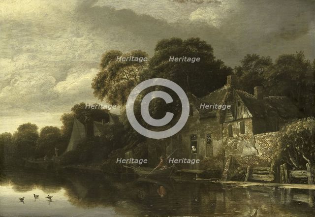 Old Cottage on the Water, 1656. Creator: Michiel van Vries.