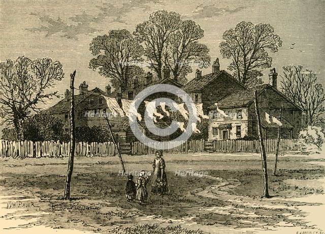 'Old Cottages on Back Common', (c1878). Creator: Unknown.