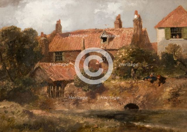 Old Cottages At Lewisham, 1876. Creator: Sir John Gilbert.