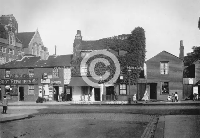 'Old Cottages in Merton Road, Tooting', c1890, (1912). Artist: Unknown.