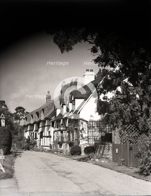 Old cottages, Shottery, Stratford-upon-Avon, Warwickshire, c1955.  Creator: Arthur Charles Kirby Ware.