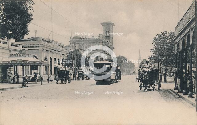 'Old Court House Street from the South. Calcutta', c1910. Creator: Johnston & Hoffmann.