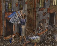 Old Courtyard, 1930. Artist: Evgrafov, Nikolay Ivanovich (1904-1941)