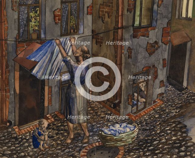 Old Courtyard, 1930. Artist: Evgrafov, Nikolay Ivanovich (1904-1941)