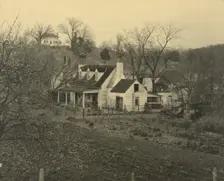 Old Dunbar quarters, Falmouth, old building from hillside, between 1925 and 1929. Creator: Frances Benjamin Johnston
