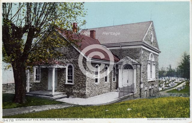 Old Dunkard Church, Germantown, Philadelphia, Pennsylvania, 1905. Artist: Unknown