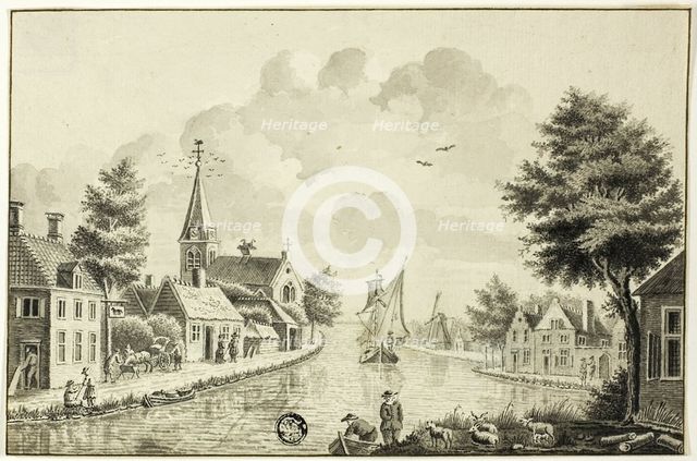Old Dutch Town on Canal, after 1738. Creator: Unknown.