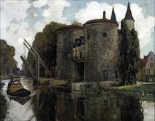 Old drawbridge, Bruges, 1931. Creator: Alexander Jamieson