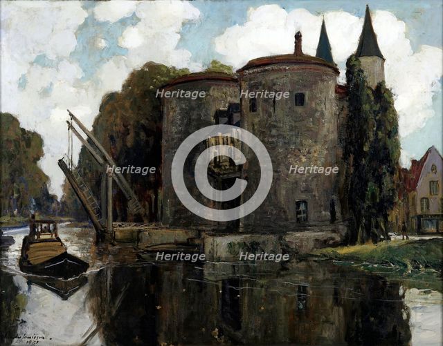 Old drawbridge, Bruges, 1931. Creator: Alexander Jamieson.