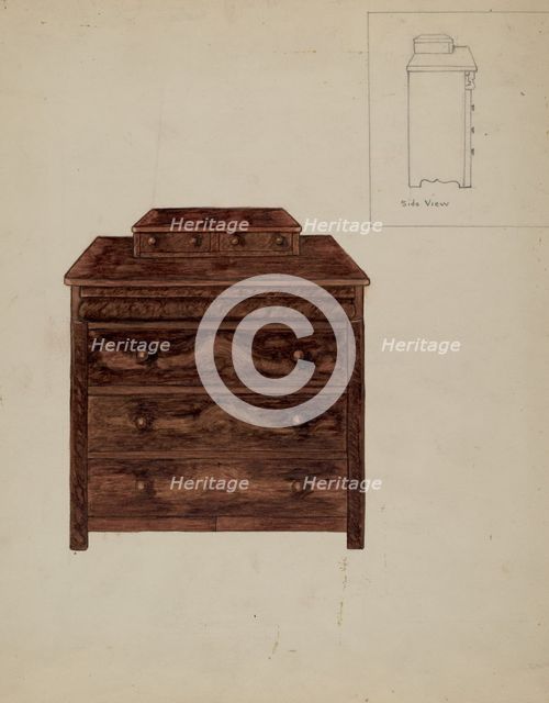 Old Dresser, c. 1936. Creator: Mary E Humes.
