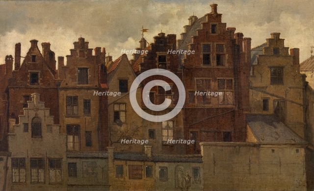 Old Façades on the Handschoenmarkt, c1870s. Creator: Hendrik Frans Schaefels.