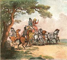 'Old Fashioned Sporting Pictures, and the Road to Bygone Days; Vicissitudes of the Road - 1787--The Creator: Thomas Rowlandson