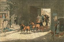 'Old Fashioned Sporting Pictures, and the Road to Bygone Days; Coaching -- Arriving at an Inn Yard Creator: James Pollard