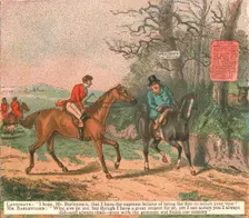 'Old Fashioned Sporting Pictures, and the Road to Bygone Days; Sporting Anecdote--Fox Hunting versu Creator: Unknown