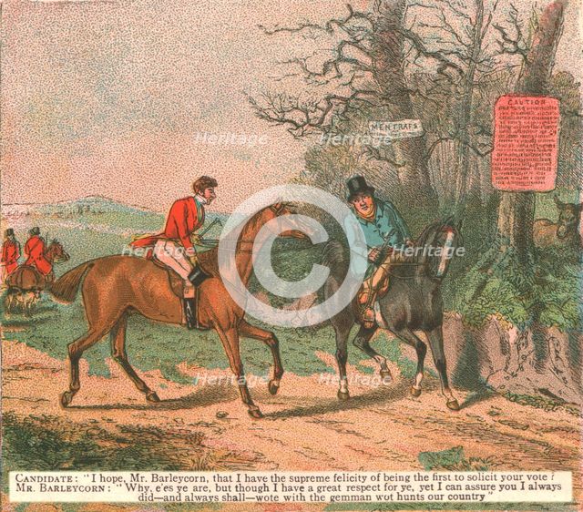 ''Old Fashioned Sporting Pictures, and the Road to Bygone Days; Sporting Anecdote--Fox Hunting versu Creator: Unknown.