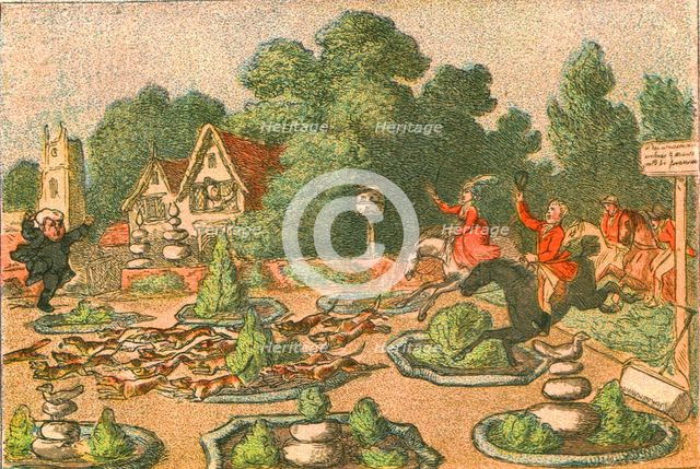 ''Old Fashioned Sporting Pictures, and the Road to Bygone Days; The Enraged Vicar, or Fox Hunting ve Creator: Unknown.