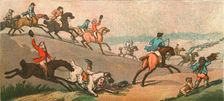 'Old Fashioned Sporting Pictures, and the Road to Bygone Days; The Humours of Fox Hunting. 1788 --R Creator: Unknown