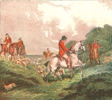 'Old Fashioned Sporting Pictures, and the Road to Bygone Days; Trailing for a Hare 1890. Creator: Unknown