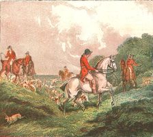 'Old Fashioned Sporting Pictures, and the Road to Bygone Days; Trailing for a Hare 1890. Creator: Unknown