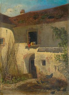 Old farmyard in Jur, after 1860. Creator: Friedrich Carl von Scheidlin