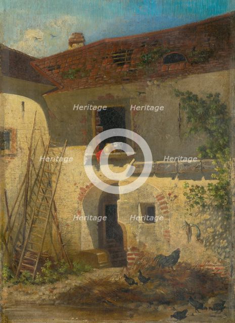Old farmyard in Jur, after 1860. Creator: Friedrich Carl von Scheidlin.