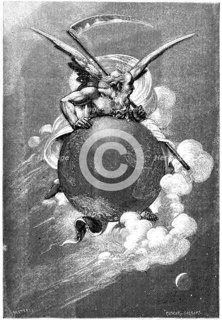 Old Father Time Carried by Time, 1881. Artist: Unknown