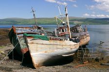 Old fishing boats, near Salen, Mull, Argyll and Bute, Scotland