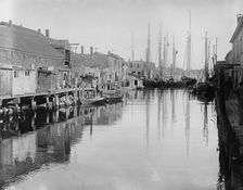 Old fishing docks, Portland, Me., c.between 1910 and 1920. Creator: Unknown