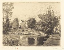 Old Foot-bridge, Banks of the Small Morin (Vieille passerelle, bords du petit morin), 1915. Creator: Auguste Lepere