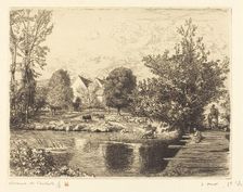 Old Foot-bridge, Banks of the Small Morin (Vieille passerelle, bords du petit morin), 1915. Creator: Auguste Lepere