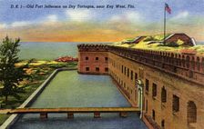 Old Fort Jefferson on the Dry Tortugas, near Key West, Florida, USA, 1940