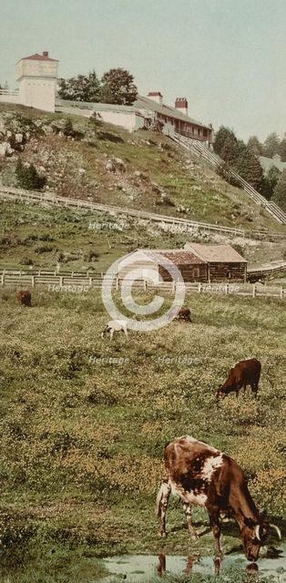 Old Fort Mackinac from the pasture, ca 1900. Creator: Unknown.