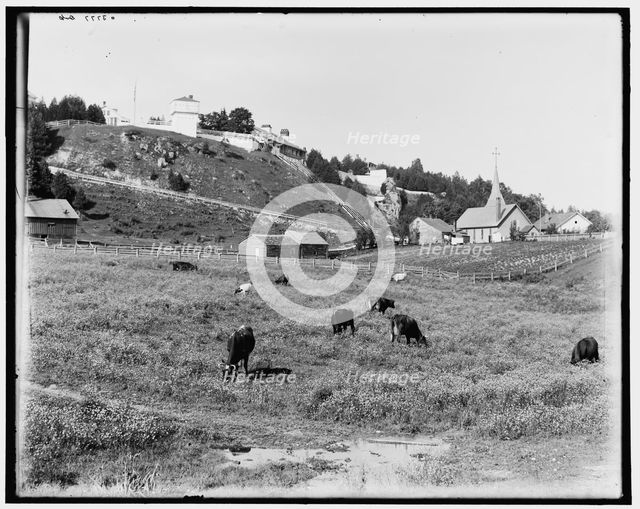 Old Fort Mackinac from pasture field, Mackinac Island, Mich., between 1880 and 1899. Creator: Unknown.