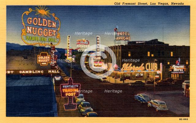 'Old Fremont Street, Las Vegas, Nevada', 1950. Artist: Unknown