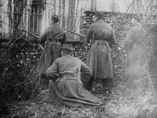Old French soldiers guarding chateau, between 1914 and c1915. Creator: Bain News Service