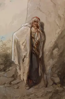 Old Gypsy, 1859-1865. Creator: Paul Gavarni