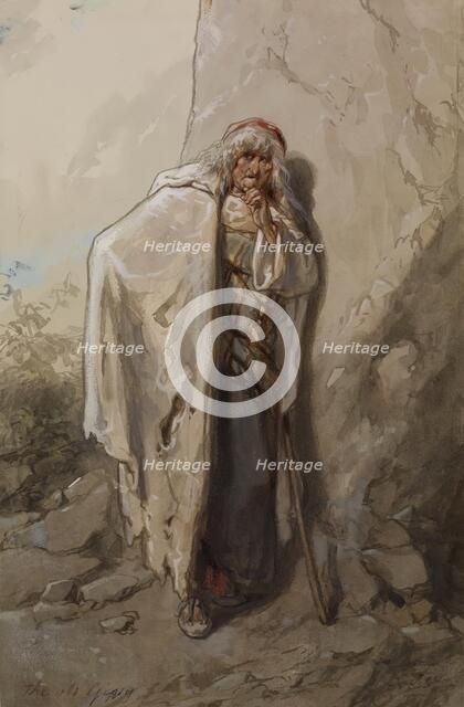 Old Gypsy, 1859-1865. Creator: Paul Gavarni.