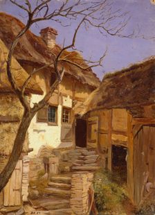 Old German Farm, probably 1840. Creator: Adolph Tidemand