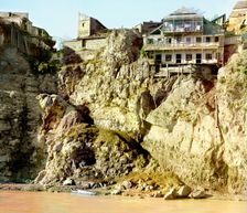 Old house on the cliff on the left bank of Kura River, between 1905 and 1915. Creator: Sergey Mikhaylovich Prokudin-Gorsky