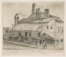 Old House, Corner of Peck Slip and Water Street (from Scenes of Old New York), 1870. Creator: Henry Farrer