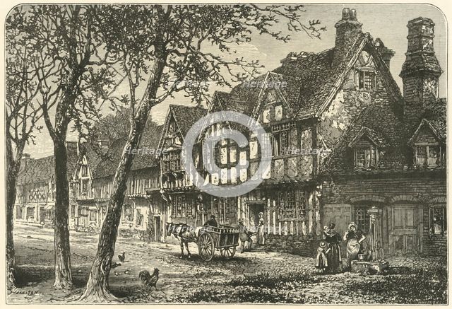 'Old Houses Under Warwick Castle', 1898. Creator: Unknown.