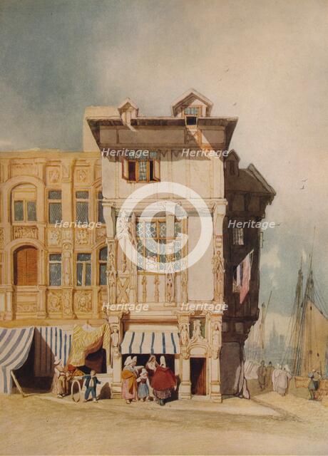 'Old Houses, with Figures', c1836. Artist: John Sell Cotman.