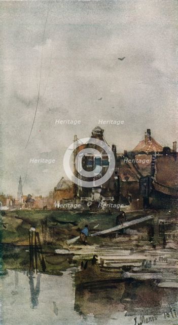'Old Houses, Amsterdam', c1870. Artist: Jacob Henricus Maris.